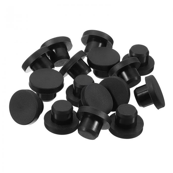 ゴム栓 シリコン栓 32個 黒いゴムストッパー 12.5-12.8mm穴に適した13 mmプラグホール