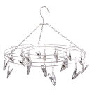 ピンチハンガー 洗濯物ハンガー 物干し 服 靴下 下着 ハンガー ホテル ステンレススチール 円形 クリップ ラック