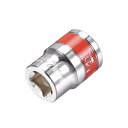 ソケット Cr-Vスチール製 レッドバンド付き 12.7mmドライブ 21mm 6-ポイント
