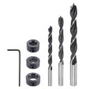 木製ドリルツールセット 6 mm 8 mm 10 mm 木材ドリルビット ドリルストップレンチ付き 7合1セット
