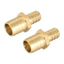 真鍮減速バーブ?ホース継手ストレートコネクタカプラーチューブアダプター 21mm x 15mmバーブ(2個)