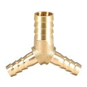 バーブホースフィッティング 真鍮減速バーブフィッティング Y字型 3ウェイティーコネクターアダプター 12mm X 8mm X 8mm