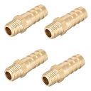 真鍮製フィッティングコネクタメトリック オス-バーブホース 10mm x M10x1.25(4個)