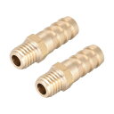 真鍮製フィッティングコネクタメトリック オス-バーブホース 10mm x M10x1.5(2個)