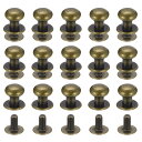 スタッドリベットネジバック ボールヘッド 8 mm 丸頭 ボタンニップルリベット DIY レザー 工芸品 ハンドバッグ ベルト用 ブロンズトーン 15個