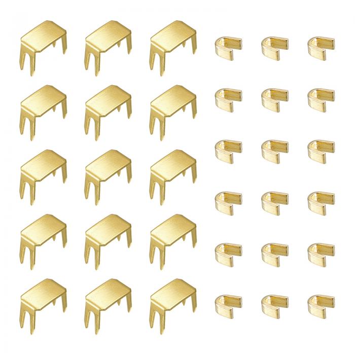 ジッパースライダー固定キット #5 200個トップストッパー 100個ボトムストップ バッグ コート ジャケット用 クローズエンドジッパー交換 ゴールドトーン