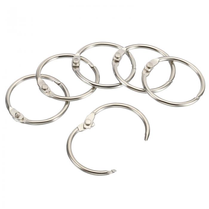 PATIKIL 30mm外径 26mm内径 ルーズリーフリング 24空 バインダーリング 鋼 本 DIY スクラップブック ノートブック フォトアルバム用 シルバー