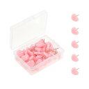 CAPASTEC 画鋲 画びょう 押しピン ハート型 美術 オフィス 学習 固定用 掲示板や工作用 収納ケース付き 50個入り ピンク