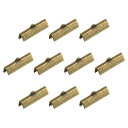 リボンクリンプクランプエンド 25 mm ブックマークピンチコードエンドクラスプ DIYクラフトメイキング用 ブロンズトーン 160個