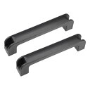 プラスチック製プルハンドル 長方形グリップ 非ネジ穴ハンドル スーツケースホルダー ブラック 全長202mm 2個入り
