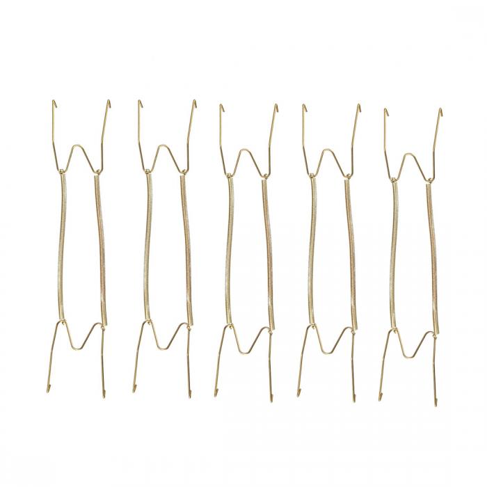 プレートハンガー 壁装飾フック W型 亜鉛メッキ 41cmプレートハンガー 5個入り