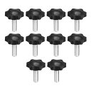 Clamping Screw Knob , 38mm Dia Plum Hex Shaped Grips Star Knob M8 × 20mm Male Th...
