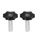 クランプつまみ スターノブ クランプねじノブ M8 x 30mm プラスチック メタル 2個入り