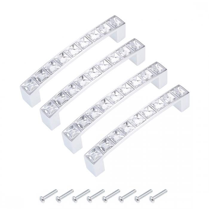 キャビネットプルハンドル 引き出しハンドル ドアプルハンドル 96 mm ねじ付き アルミニウム合金 4個入り