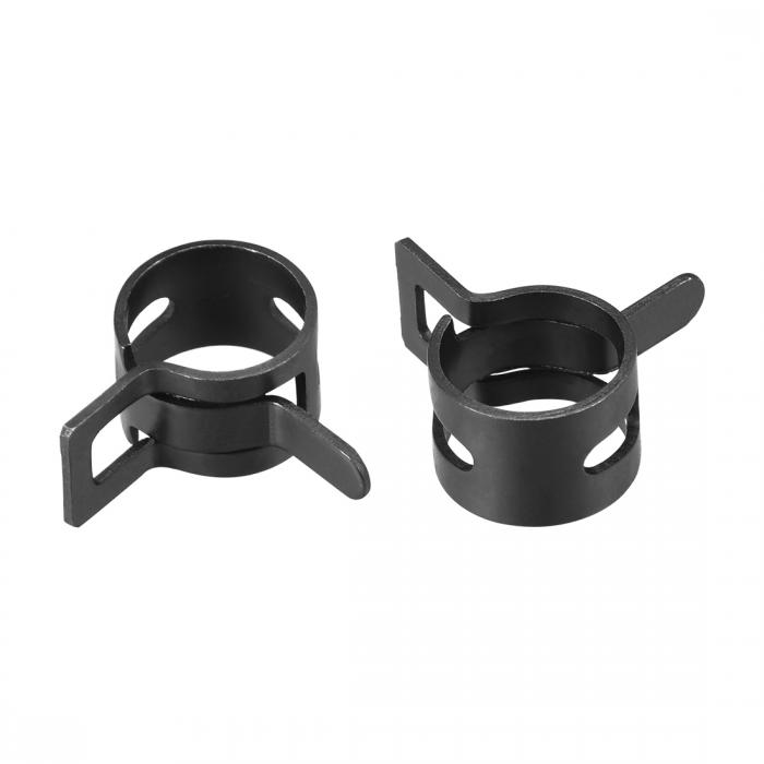 スチールバンドクランプ 10mmホースチューブ スプリングクリップクランプ マンガン鋼 ブラック 10個入り