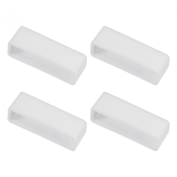 時計バンドストラップループ ゴム 交換用ファスナーリング シリコーン時計ホルダーキーパー 28mm幅時計バンド ホワイト 4個入り