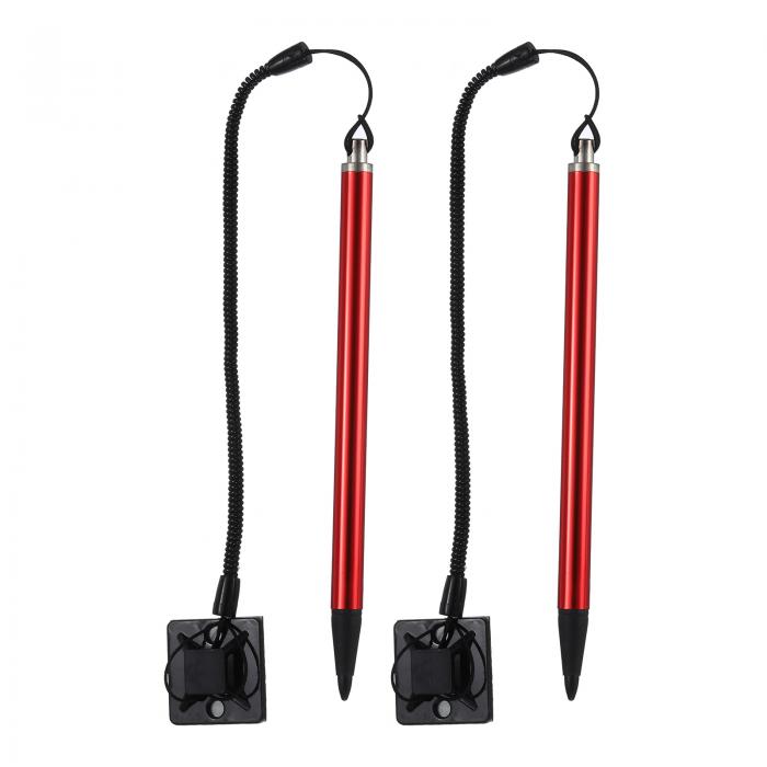 レジスティブタッチスクリーン用スタイラスペン2本セット カーナビゲーション GPS POS用 スプリング抵抗性容量性スタイラスペン 赤色