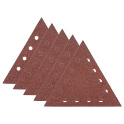 5個セット フック＆ループ サンドペーパー 40番目の粒度 12穴 三角形 サンディングパッド シート マウスディテールサンダーペーパー 木材 金属用