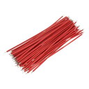 50個入り 20AWG 両端にティンメッキされたコネクタワイヤー 1ピン 10cm 電気ジャンパーワイヤー 半田付け端子 フライングワイヤー 内部接続用 赤色