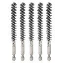 5個セット ボアブ ラシ ステンレス製 11mm径 クリーニング ツイ ストワイヤーブ ラシ チューブ パイプクリーナー ハンドル付き 1/4