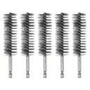 5個セット ボアブ ラシ ステンレス製 25mm径 クリーニング ツイ ストワイヤーブ ラシ チューブ パイプクリーナー ハンドル付き 1/4