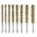 8個セット ボアブ ラシ 真鍮製 8mm 9mm 10mm 11mm 13 mm 15mm 17mm 19mm径 クリーニング ねじれた青銅ワイヤーブ ラシ チ...