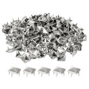 100セットの尖ったリベット 8x6.5mmのピラミッドラピッドリベットスタッズ スクエアパンクス パイ ク レザークラフト 衣類 ベルト バッグ 靴用 シルバ...