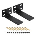 棚ブ ラケット 2個セット 63 x 145 mm - 冷間圧延鋼製の浮き棚ブ ラケット ネジ付き 木製棚 テーブル ベンチ用の工業用L字型ブ ラケット(黒)