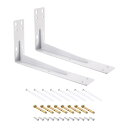 棚ブ ラケット 2個セット 150x295mm - 冷間圧延鋼製の浮き棚ブ ラケット ネジ付き 木製棚やテーブル ベンチ用の工業用L字型ブ ラケット(ホワイト)