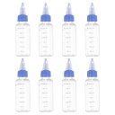 PATIKIL 30 ml/1 OZ プラスチック製絞るボトル 青いツイ ストキャップ付き 8 個入りグラデーションラウンドディスペンシングボトル 液体 クラフト オイル 調味料用空ボトル