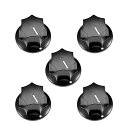 ポテンショメータ回転ノブ ポット プラスチック ブラック 24x15mm インサートシャフト6mm 5個入り
