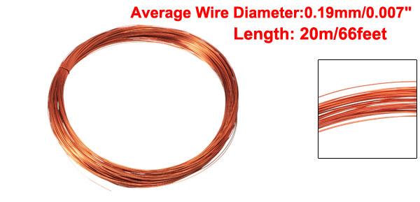エナメル銅線 巻線コイル マグネットワイヤー 直径0.19mm 長さ20M トランスインダクタ用 2