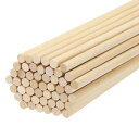 丸い木の棒 0.31"x9.45" 未塗装のハードウッドスティック クラフト用の小枝 DIYクラフト 50本セット