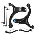 X AUTOHAUX Hyundaiに対応サンタフェ2007-2012 キア・ソレント2011-2013用のフロントロアコントロールアームスウェイバーキット6個セット メタルブラ ック