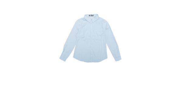 Allegra K ブラウス レディース 長袖 シフオンブラウス 折り襟 シャツ オフィス カジュアル トップス 着痩せ おしゃれ 通勤 ソリッドスカイブルー S