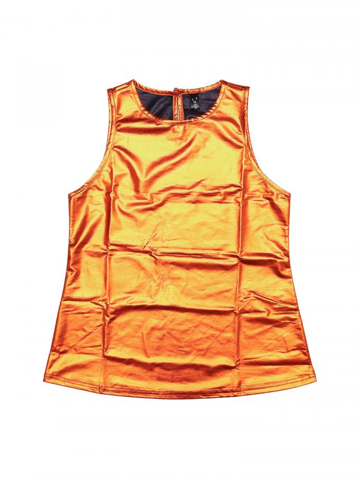 Allegra K スパンコール タンクトップ メタリック 光沢 ノースリーブ トップス クリスマス ダンス衣装 ..