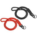 PATIKIL 長さ55cm パラコード ネックバンド キーホルダー 2個入り 編組ストラップ フッククリップ&キーホルダー付き アウトドア活動向け ブラック ...