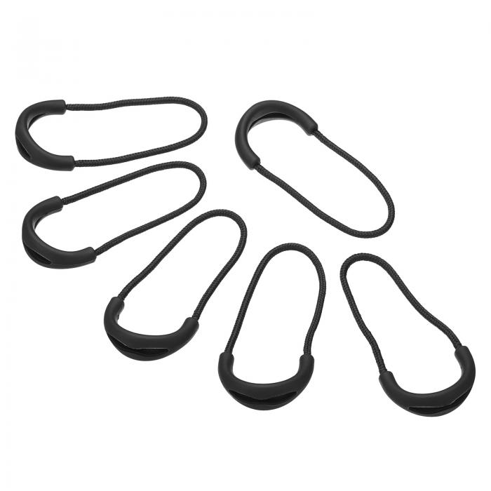 PATIKIL ジッパープル交換 15個 延長コードハンドル 固定タブ タグエクステンダー フィクサー 荷物 バックパック ジャケット用 U形 ブラック