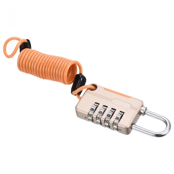 PATIKIL 荷物ケーブルロック 4桁コンビネーション パッドロック 1 Mネジケーブル付き 防犯ワイヤーロック ジム ロッカー バックパック スーツケース用 イエロー