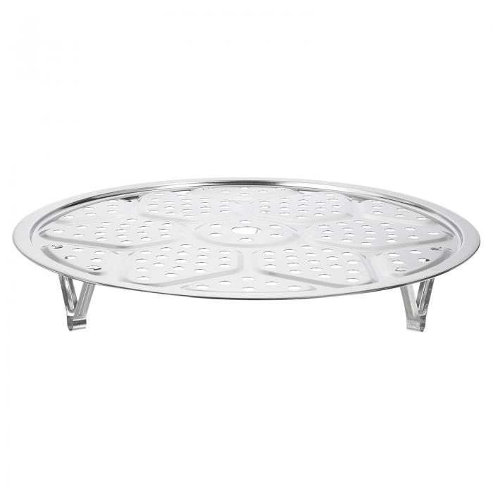 ステンレス製スチーマーラッ クとスタンド 11.8"の鍋用スチームトレイ インスタント圧力鍋用 シルバー..