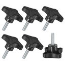 M METERXITY スタークランプノブ 6個パック M8x30mm 雄ネジ 手締めネジ 機械/電子機器/家具/傘ベース用 機械ハンドル交換用 [60mm 黒...