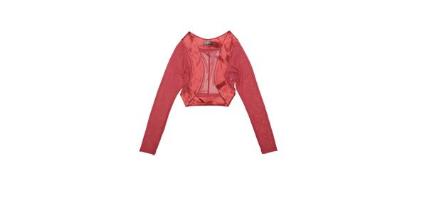 Allegra K パーティー ボレロ 長袖 ボレロ レディース カーディガン サテン 開き トップス カジュアル フォーマル ダークピンク XS