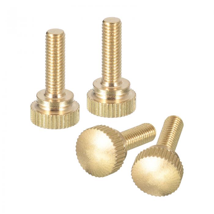 M5x16mm ニュル付き親指ねじ 4個 真鍮製ニュル付き親指ねじボルト ショルダーグリップノブ付きファスナー 真鍮色
