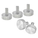 M5x10mm ニードル付きネジ 5個セット 304ステンレス製 フラットなニードル付きヘッド 全体にねじが切られたネジ ボルト グリップノブ ファスナー