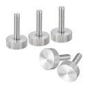 M6x25mm ニードル付きサムネジ 5個セット 304ステンレススチール製 フラットニードル付きフルスレッドサムネジボルト グリップノブファスナー(4)