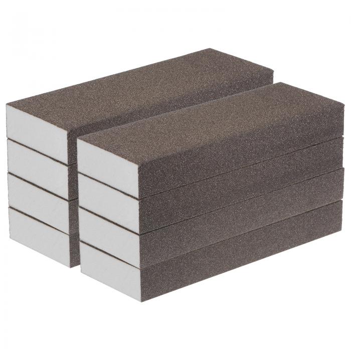 8個 サンディングスポンジブロック 320-400グリット ハンドブロック 200x70x25mm 茶色とグレー