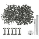 100セット レザーリベット 10 x 7mm メタル 3つのセッターツール ブロンズ
