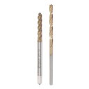 タップビットセット フルートタップ ス パイラルフルートねじタップ ねじ穴加工 チタンメッキ M2.5 x 0.45 2mmツイストドリルビット M35 コバルト高速鋼HSS-CO