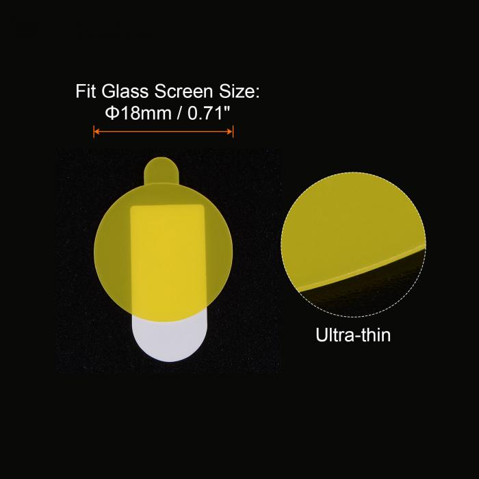 時計ガラススクリーンプロテクター 18 mm ソフト PET指紋防止 高解像度 HDクリア ラウンド スマートウォッチスクリーン保護フィルム 5個入り