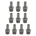 Hihaha プラスチックホースバーブフィッティング0.5" 1/2"G メススレッド ストレートパイプコネクター グレー 10個